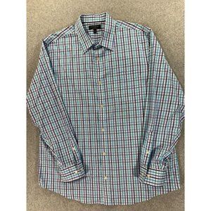 Banana Republic‎ Non Iron Slim Fit Plaid Button Down Shirt (Men's XXL) Blue